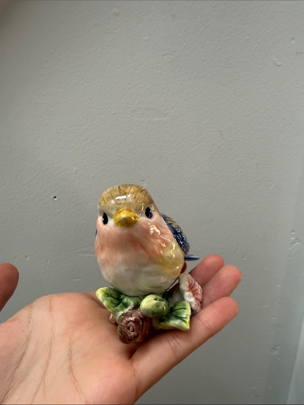 Ceramic Bird Songbird Figurine glass Decoration piece 1 birdie cute - Picture 2 of 10